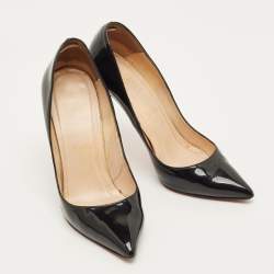 Pre Owned حذاء كعب عالي كريستيان لوبوتان من الجلد اللامع الأسود "سو كيت" مقاس 36