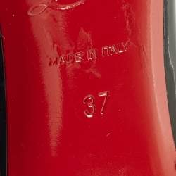 Pre Owned Christian Louboutin Simplenodo Size 37 Black Patent Leather Bow Pumps