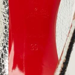 Pre Owned حذاء كعب عالي كريستيان لوبوتان كيت 100 جلد معدني أخضر مقاس 38