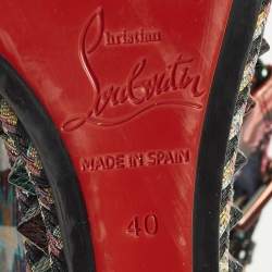 مملوكة مسبقًا Christian Louboutin Pyraclou Size 40 Multicolor Patent Leather Wedge Sandals