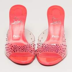 مملوكة مسبقًا Christian Louboutin Degramule Size 38 Transparent PVC Slide Sandals