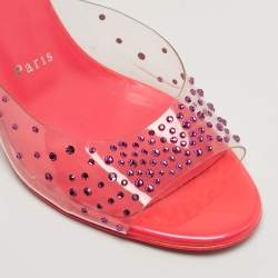 مملوكة مسبقًا Christian Louboutin Degramule Size 38 Transparent PVC Slide Sandals