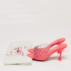 مملوكة مسبقًا Christian Louboutin Degramule Size 38 Transparent PVC Slide Sandals
