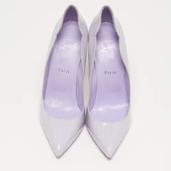 Pre Owned حذاء كعب عالي كريستيان لوبوتان بربل جلد لامع هوت شيك مقاس 38.5