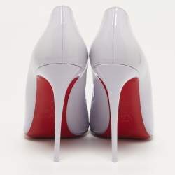 Pre Owned حذاء كعب عالي كريستيان لوبوتان بربل جلد لامع هوت شيك مقاس 38.5