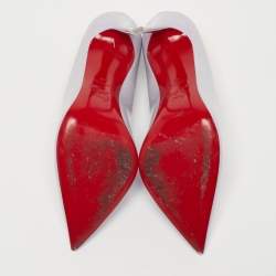 Pre Owned حذاء كعب عالي كريستيان لوبوتان بربل جلد لامع هوت شيك مقاس 38.5