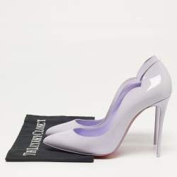 Pre Owned حذاء كعب عالي كريستيان لوبوتان بربل جلد لامع هوت شيك مقاس 38.5