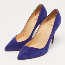 مملوكة مسبقًا Christian Louboutin Corneille Size 38.5 Blue Suede Pumps