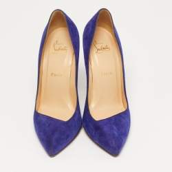 مملوكة مسبقًا Christian Louboutin Corneille Size 38.5 Blue Suede Pumps
