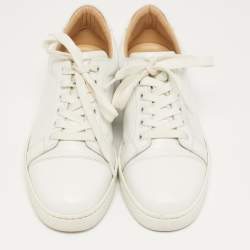 Pre Owned حذاء رياضي كريستيان لوبوتان "فييرا" جلد أبيض مقاس 41