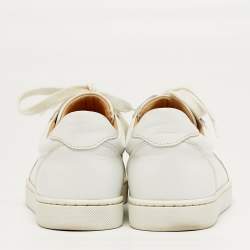 Pre Owned حذاء رياضي كريستيان لوبوتان "فييرا" جلد أبيض مقاس 41