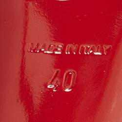 Pre Owned حذاء كعب عالي كريستيان لوبوتان "كلار" فتحة كعب و مقدمة مدببة جلد لامع أبيض مقاس 38.5