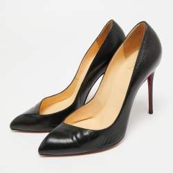 Pre Owned حذاء كعب عالي كريستيان لوبوتان بيغال جلد أسود مقاس 40