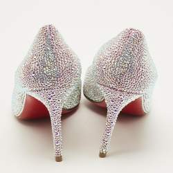 مملوكة مسبقًا Christian Louboutin kate strass Size 38.5 Silver Crystals and Leather Degrade Pumps