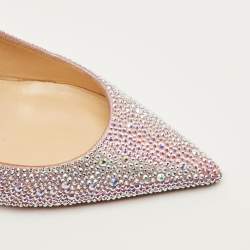 مملوكة مسبقًا Christian Louboutin kate strass Size 38.5 Silver Crystals and Leather Degrade Pumps
