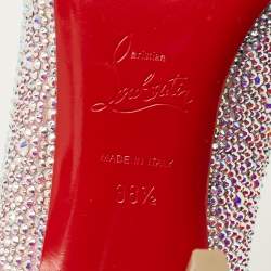 مملوكة مسبقًا Christian Louboutin kate strass Size 38.5 Silver Crystals and Leather Degrade Pumps