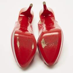 مملوكة مسبقًا Christian Louboutin Lady Peep Sling Size 38 Multicolor Patent Leather Platform Pumps