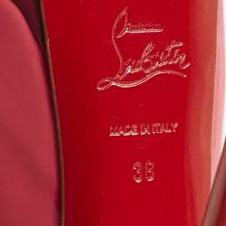 مملوكة مسبقًا Christian Louboutin Lady Peep Sling Size 38 Multicolor Patent Leather Platform Pumps