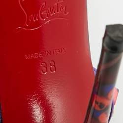 Pre Owned صندل كريستيان لوبوتان جولدورا بحزام الكاحل جلد لامع بنفسجي مقاس 38