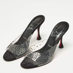 Pre Owned Christian Louboutin Degramule Size 39 Transparent PVC Slide Sandals