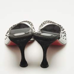 Pre Owned Christian Louboutin Degramule Size 39 Transparent PVC Slide Sandals