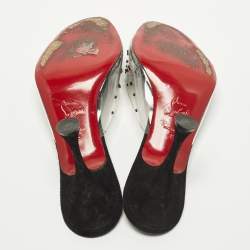 Pre Owned Christian Louboutin Degramule Size 39 Transparent PVC Slide Sandals