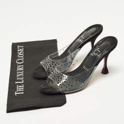 Pre Owned Christian Louboutin Degramule Size 39 Transparent PVC Slide Sandals