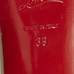 مملوكة مسبقًا Christian Louboutin Catchy Two Size 39 Beige Patent Leather Peep Toe Pumps