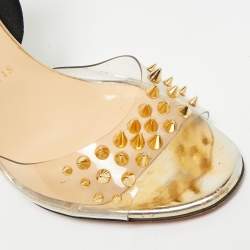 مملوكة مسبقًا صندل كريستيان لوبوتان بارباريسيما بي في سي وأسود مقدمة مفتوحة بكعب سيور عند الكاحل مقاس 38