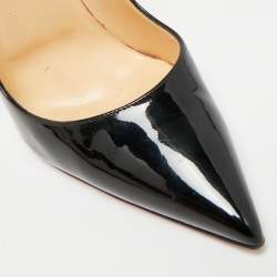 Pre Owned حذاء كعب عالي كريستيان لوبوتان سوكيت جلد لامع أسود مقاس 39.5