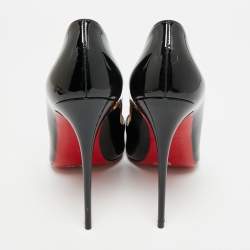 Pre Owned حذاء كعب عالي كريستيان لوبوتان سوكيت جلد لامع أسود مقاس 39.5