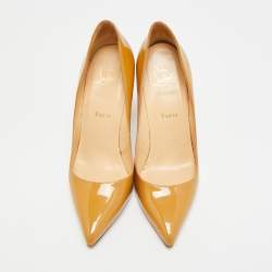 Pre Owned Christian Louboutin So Kate Size 38 Beige Patent Leather Pumps