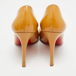 Pre Owned Christian Louboutin So Kate Size 38 Beige Patent Leather Pumps