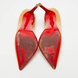 Pre Owned Christian Louboutin So Kate Size 38 Beige Patent Leather Pumps