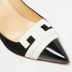 Pre Owned حذاء كعب عالي كريستيان لوبوتان هاو جلد أسود و شامواه مقاس 38