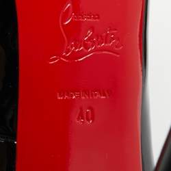 Pre Owned Christian Louboutin Very Prive Size 40 Black Patent Leather Peep Toe Pumps