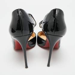 مملوكة مسبقًا Christian Louboutin Jumping Size 38 Black Patent Leather D'orsay Pumps