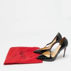 مملوكة مسبقًا Christian Louboutin Jumping Size 38 Black Patent Leather D'orsay Pumps