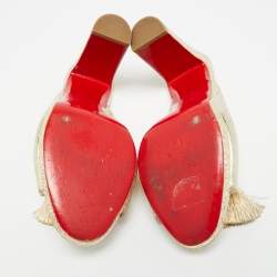 مملوكة مسبقًا حذاء كريستيان لوبوتان سابمولين جلد أبيض مقياس 39