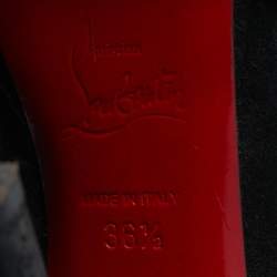 Pre Owned حذاء بوت ركبه كريستيان لوبوتان طيات سويدي أسود مقاس 37