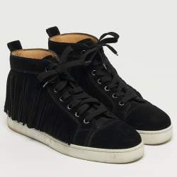 مملوكة مسبقًا حذاء رياضي كريستيان لوبوتان كوشيليتو شامواه أسود عال من الأعلى مقاس 40