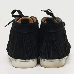 مملوكة مسبقًا حذاء رياضي كريستيان لوبوتان كوشيليتو شامواه أسود عال من الأعلى مقاس 40