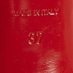 Pre Owned حذاء كعب عالي كريستيان لوبوتان بيس اون بوت بي في سي شفاف/أسود وجلد سويدي مقاس 37