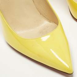 مملوكة مسبقًا Christian Louboutin Kate Size 37 Yellow Patent Leather Pumps