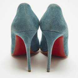 مملوكة مسبقًا Christian Louboutin Pigalle Follies Size 37 Blue Suede Pumps