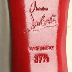 Pre Owned Christian Louboutin Size 37.5 Cream Leather Strappy Pumps