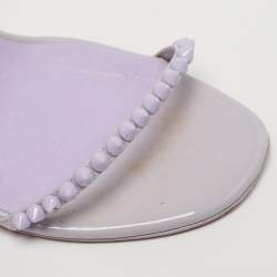 Pre Owned صندل كريستيان لوبوتان سو مي جلد لامع بنفسجي مع حزام للكاحل مقاس 38