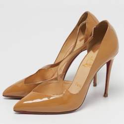 مملوكة مسبقًا Christian Louboutin Jumping Size 38 Beige Patent Leather D'orsay Pumps