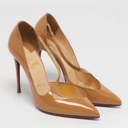 مملوكة مسبقًا Christian Louboutin Jumping Size 38 Beige Patent Leather D'orsay Pumps