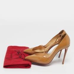 مملوكة مسبقًا Christian Louboutin Jumping Size 38 Beige Patent Leather D'orsay Pumps